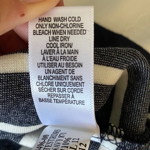 Banana Republic Women's 1/2 Zip 1/4 Sleeve Black & White T-Shirt Dress Size 6 - Picture 13 of 16